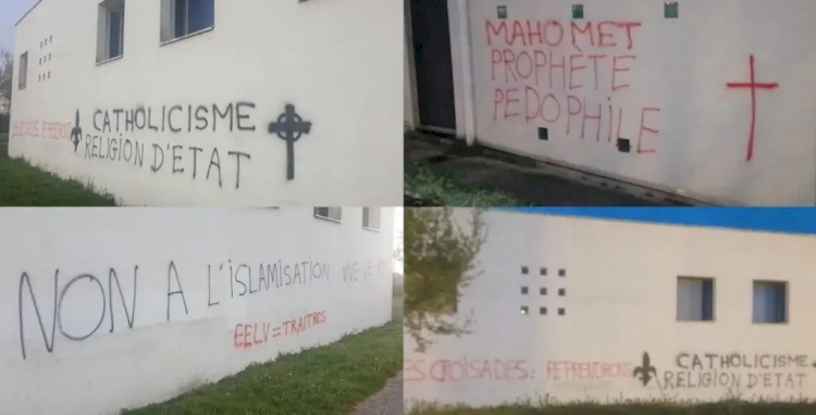 Fransa'nın Rennes kentindeki İbni Sina Camisi ikinci kez İslamofobik saldırıya uğradı