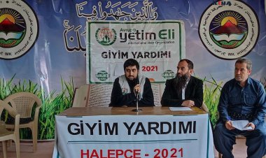 Avrupa Yetim Eli Halepçeli çocukları giydirdi