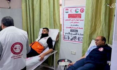 Siyonist çetenin kuşatması altındaki Gazzelilerden, depremzedelere kan bağışı