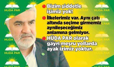 Zekeriya Yapıcıoğlu: HÜDA PAR olarak gayri meşru yollarda ayak izimiz yok!