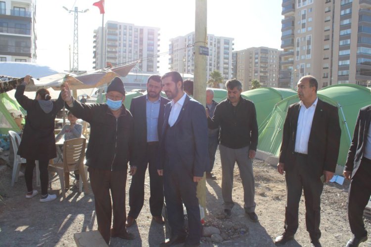 HÜDA PAR Konya İl Başkanı Tan, İskenderun'da depremzedeleri ziyaret etti