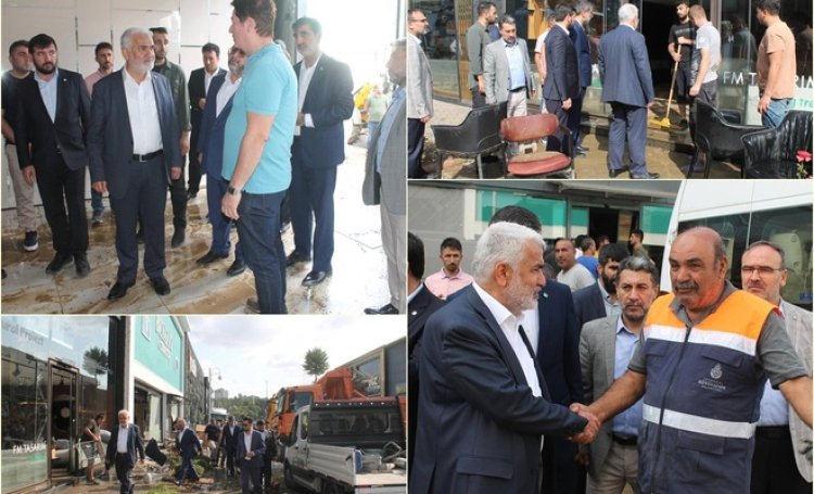 Yapıcıoğlu, sel bölgesinde ziyaretlerde bulundu