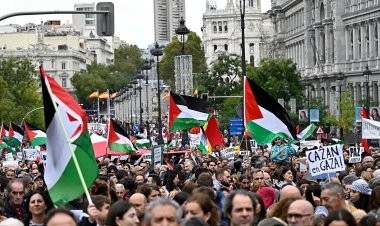 İspanya'da Filistin'e destek gösterisi