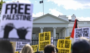 Uluslararası Af Örgütü ve Avaaz Platformu, Beyaz Saray önünde Filistin'e destek gösterisi düzenledi