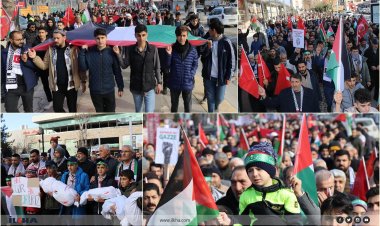 Malatya'da binler, Gazze'de acil ateşkes çağrısı için yürüdü