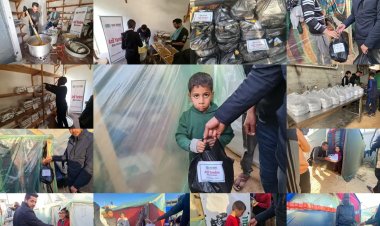 Açlığın pençesindeki Gazze'ye Umut Kervanı'ndan sıcak yemek