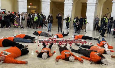 ABD Kongre binasında "Gazze'de acil ateşkes" gösterisi
