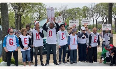 Fransa Dışişleri Bakanlığı yakınında göstericiler Gazze için açlık grevi başlattı