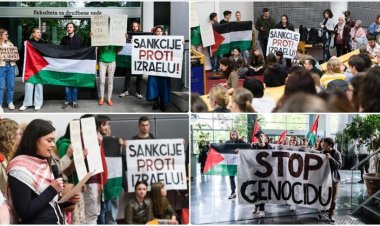 Slovenya ve Bangladeş'te öğrenciler, Filistin'e destek gösterisi düzenledi