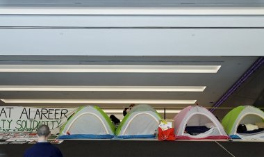 ABD'deki New School Üniversitesinde akademik personel Filistin'e destek kampı kurdu