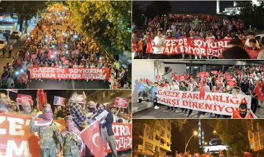 Ankara'da "Unutma Gazze’de Soykırım Devam Ediyor!" sloganıyla yürüyüş yapıldı