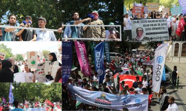 Xwendekarên dibistana navîn ji bo zarokên Fîlîstînê meşîyan