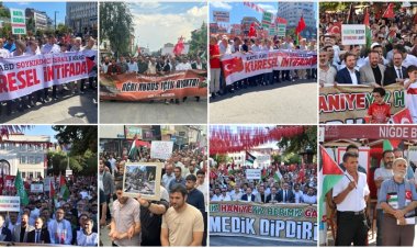 Birçok ilde vatandaşlar Şehid İsmail Heniyye için yürüdü