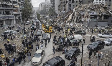 Beyrut'un Dahiye bölgesinde geriye yüzlerce yıkık bina kaldı