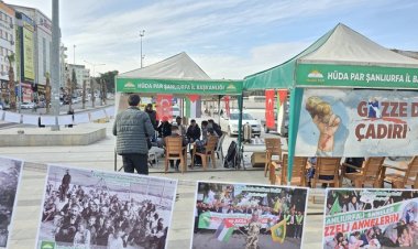 Gazze Destek Çadırı'nda nöbet devam ediyor