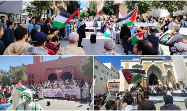 Fas'tan Gazze'ye destek gösterisi: "Gazze bizimle, biz Gazze'yle"