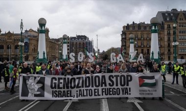 Gazze'deki soykırıma karşı İspanya'nın 80 şehrinde büyük protesto dalgası!