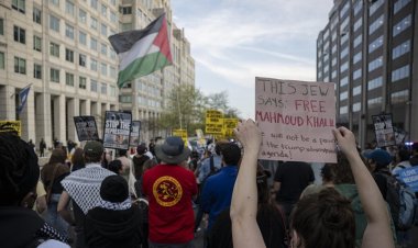 Washington'da çok sayıda kişi, Filistinli aktivist Halil için toplandı