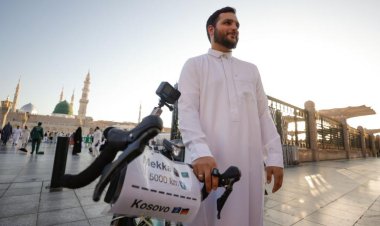 Kosova'dan kutsal topraklara ulaşmak için yaklaşık 6 bin kilometre pedal çevirdi