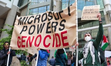 'Microsoft, saklanamazsın! Soykırımı destekliyorsun'