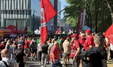 Belçika'da çalışanlar greve gitti