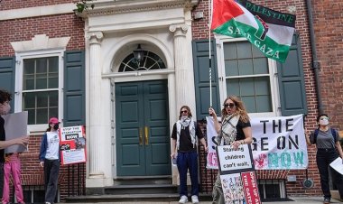 Gazze'deki açlığın sona erdirilmesi talebiyle BM Genel Sekreteri'nin konutu önünde protesto düzenlendi