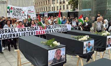 İsveç'te Gazze'deki açlık ve gazetecilere yönelik saldırılar protesto edildi