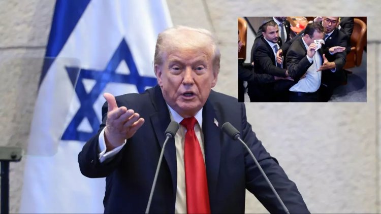 Katil Trump'a İsrail Meclisi'nde şok: 'Soykırımcı' diyen vekil dışarı atıldı