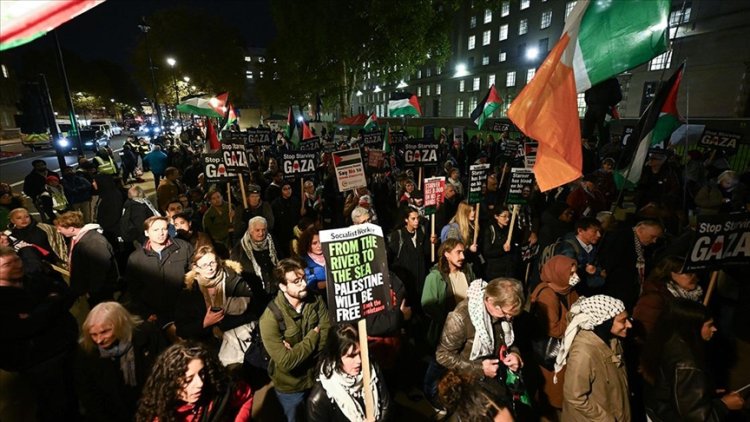 Londra’da Filistin dayanışması: Ateşkes ihlaline büyük tepki