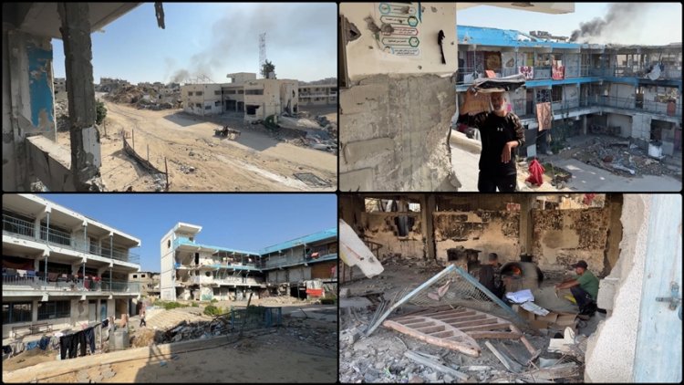 Gazze'de çadırlarını su basan Filistinliler, tehlikeli olsa da Sarı Hat yakınındaki binalara sığınıyor