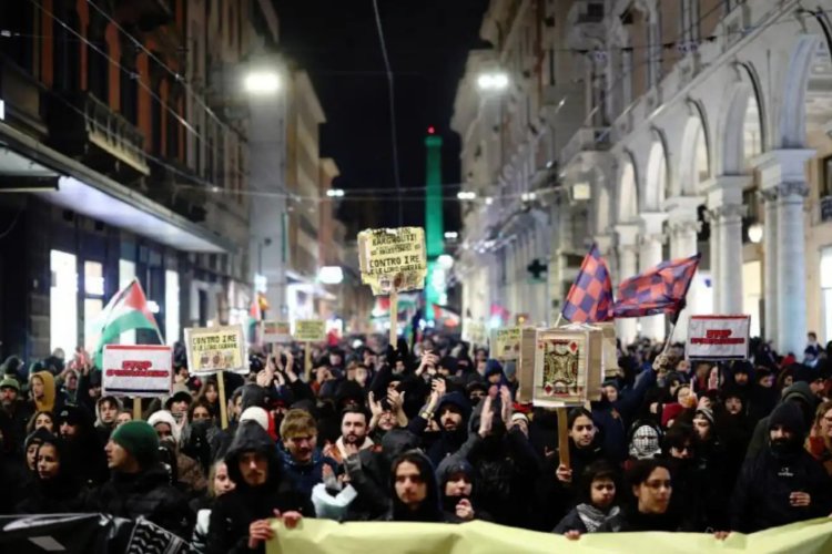 İtalya’da Filistin destekçilerinden 'Maccabi Tel Aviv' protestosu