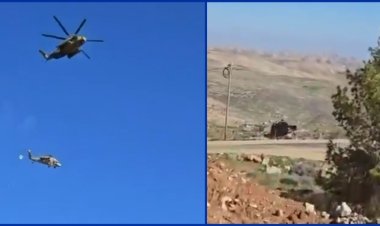 Siyonist rejim ordusuna ait arızalı helikopter tahliyesi sırasında halat kopması sonucu yere çakıldı