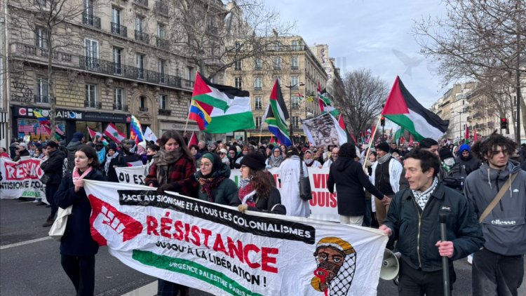 Paris’te binler Filistin için yürüdü: “İşgalci İsrail yargılansın, soykırım dursun”