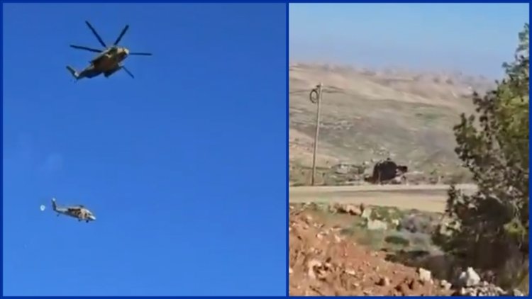 Siyonist rejim ordusuna ait arızalı helikopter tahliyesi sırasında halat kopması sonucu yere çakıldı