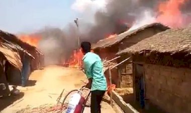 Arakanlı Müslümanların yaşadığı kampta yangın