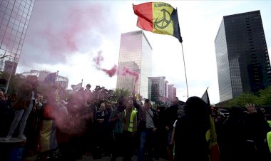 Belçika'da sarı yelekliler seçim günü yine sokaklardaydı